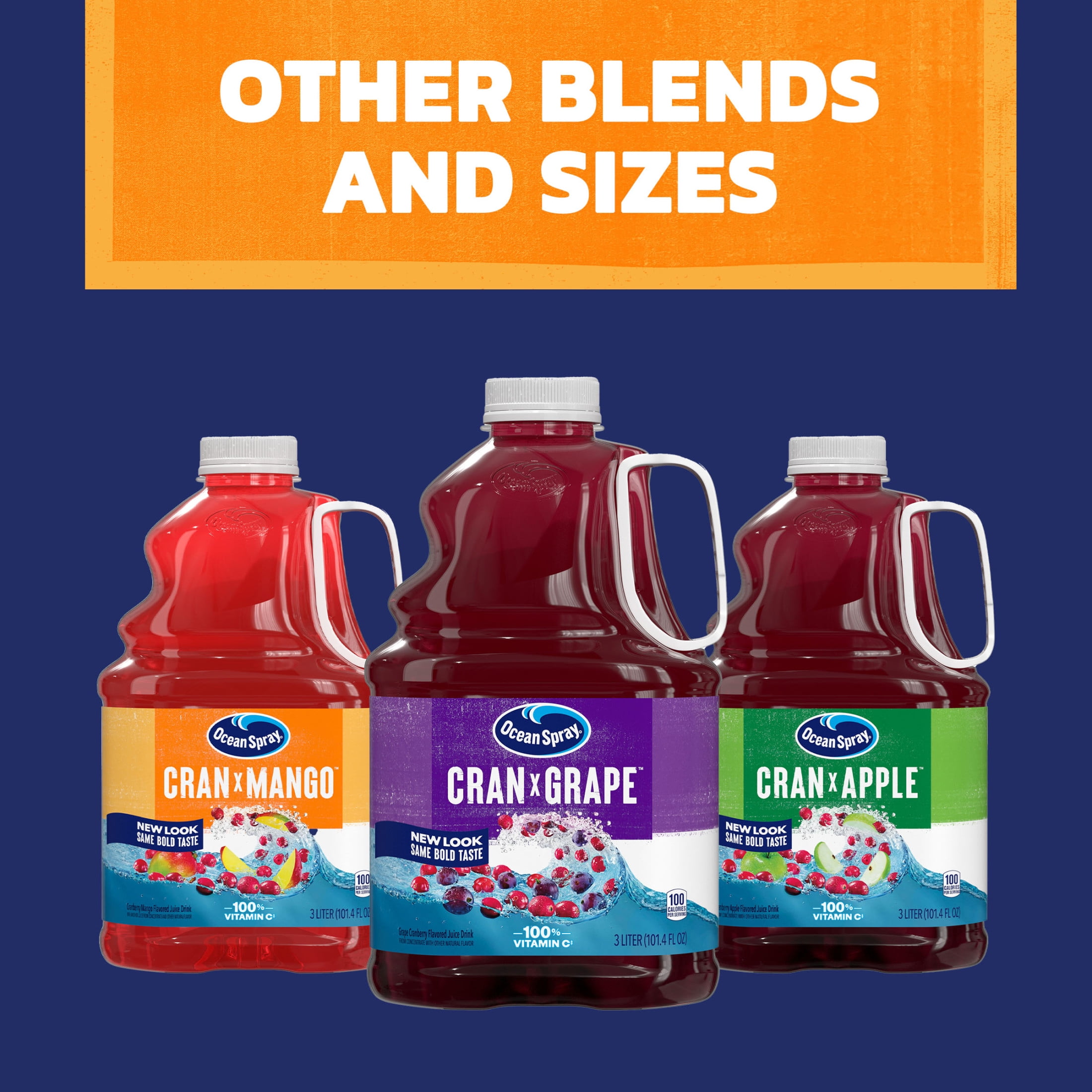 (3 pack) Ocean Spray® Cran-Mango™ Cranberry Mango Juice Drink, 101.4 fl oz Bottle