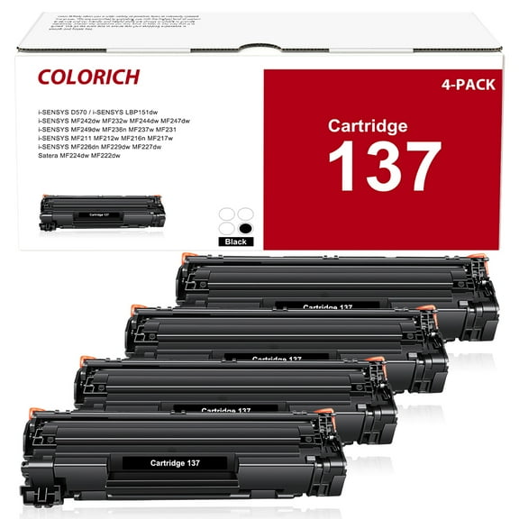 Colorich Canon 137 Compatible Black Laser Toner Cartridge 9435B001 CRG137 Printer ImageClass MF212w MF216n MF227dw MF229dws LBP151dw MF244dw MF232w MF247dw