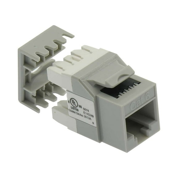 ACCL Cat.6 RJ45 110 Type 180° Keystone Jack Gray, 1 Pack