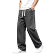 thumbnail image 3 of Bxsruta Men's Drawstring Jeans Baggy Denim Pants Wide Leg Loose Fit Casual Streetwear, 3 of 8