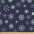 thumbnail image 2 of Ambesonne Snowflake Fabric by the Yard Upholstery, Purple Monochrome Motifs, 3 Yards, Indigo and Pastel Purple, 2 of 5