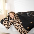 thumbnail image 5 of Meiyoeat Stylish Leopard Letter P Bedding Comforter Set 7-Piece for Women Adults, Modern Polka Dot King Bedding Sets, Black Beige Brown,Black Reversible, 5 of 6