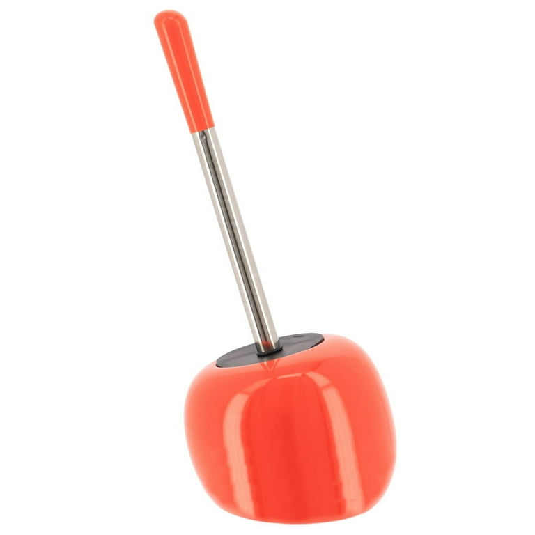 Pise Freestanding Orange Toilet Brush and Holder Set