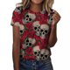 thumbnail image 1 of Tops Para Mujer Salir Tops Camiseta Casual Holloween Impreso Cuello Redondo Blusa de Manga Corta Odeerbi ODB150271, 1 of 5