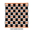 thumbnail image 3 of Celsvanis Halloween Throw Blanket, Checkered Pumpkin Print Soft Warm Flannel Cover, Decorative Holiday Blanket for Sofa, Bed and Indoor Home Use 60", 3 of 7