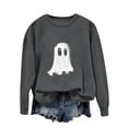 thumbnail image 2 of Antqov Sweatshirt for Women, Crewneck Pullover Cute Ghost Printed Fashion Oversized Tops, Party Comfortable Funny Casual Sweatshirts, 2 of 6