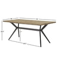 thumbnail image 7 of Weston Home Krista 70" Rectangular Black Metal Trestle Base Dining Table, Light Pine, 7 of 7