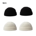 thumbnail image 7 of Linyer 4 Pieces Knitted Hats Fashion Skullcap Skin Friendly Embroidery Caps Retro Hip Hop Beanie for Outdoor Winter Camping Type 7, 7 of 7