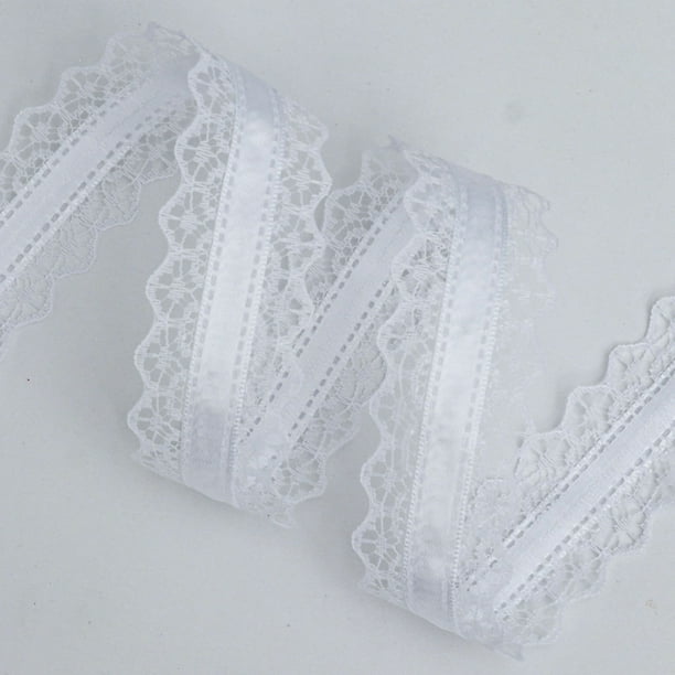 XmhyTop-A Cinta de tela plisada blanca, 3 cm de ancho x 10 yardas de largo, adorno decorativo de poliéster para manualidades y regalos