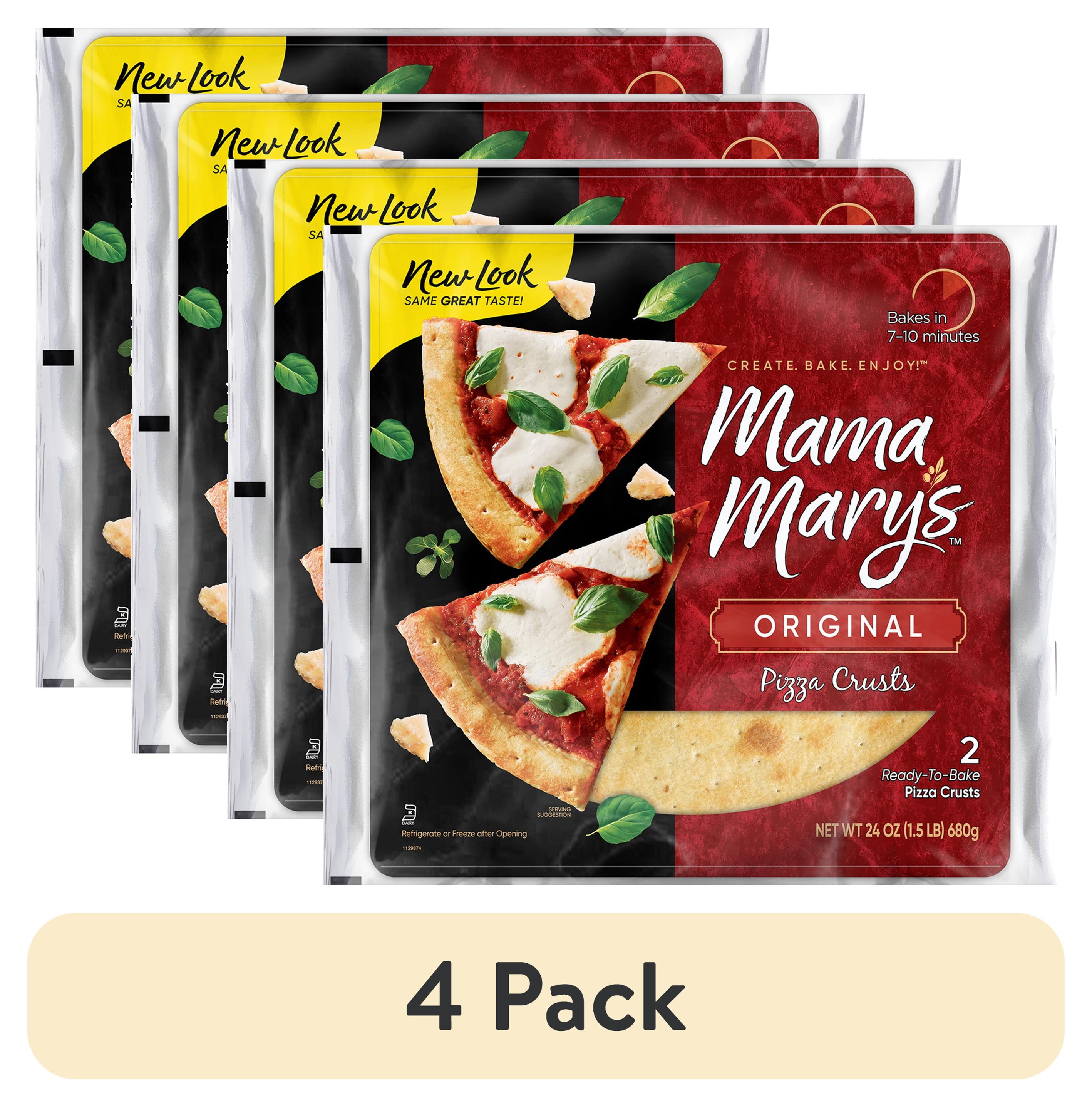 (4 pack) Mama Mary's Original Whole Pizza Crust, Shelf-Stable, 12 Inch, 2 Count