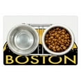 thumbnail image 1 of Boston Pet Mat for Food and Water, City Landmarks with Semi Circle Radial Beamed Sun Effect Design, Non-Slip Rubber Mat for Dogs and Cats, 18" X 12", by Ambesonne, 1 of 2