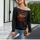 thumbnail image 2 of Tops cómodos con estampado navideño de manga larga con un hombro para mujer Fridja  FKASFK3539, 2 of 4