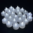 thumbnail image 4 of Luces de té LED que funcionan con pilas: paquete de 24 velas votivas sin llama, lámpara realista y brillante, parpadeante, decoración del hogar para fiestas navideñas (blanco), 4 of 5