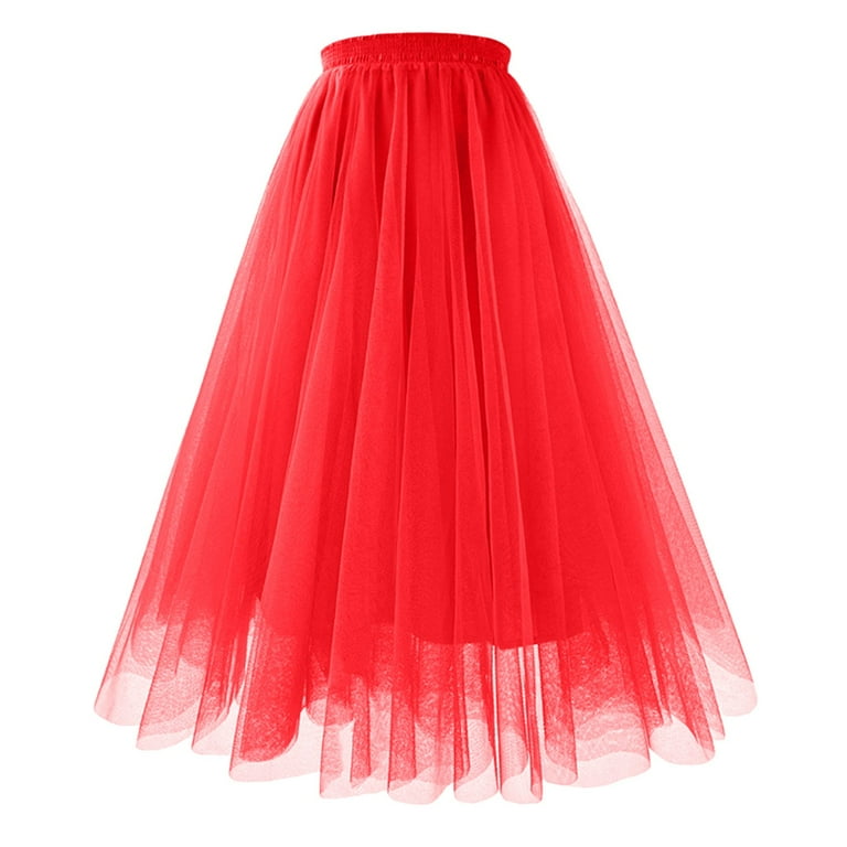Skirts for Women Tiered Layered Mesh Ballet Prom Party Tulle Tutu A Line Midi Skirt Mini Skirt Long Skirts for Women Maxi Skirts for