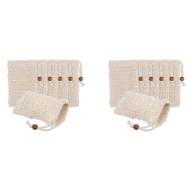 80 Pack Soap Exfoliating Bags,Soap Saver Made Sisal Mesh Soap Bag Bar Soap Bag with Drawstring for Bath & Shower Use