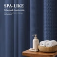 thumbnail image 2 of 72"x72" Navy Blue Shower Curtain, Waffle Textured Thick Fabric Shower Curtains for Bathroom, Polyester Cloth Bath Curtain with 12 Plastic Hooks, 2 of 9