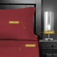 thumbnail image 4 of Superior 3-Piece Classic Burgundy Embroidered Microfiber Bed Sheet Set, Twin, 4 of 5