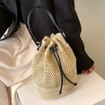 thumbnail image 5 of Jiibva Summer Woven Rattan Handbag Bags, Women Straw Shoulder Bag Drawstring Straw Purse Beach Shoulder Tote Handbags for Women, 5 of 6