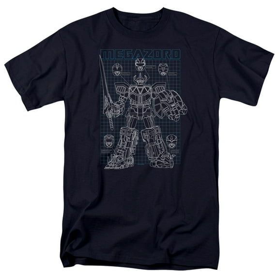 Power Rangers Mega Plans Adult 18/1 T-Shirt Navy