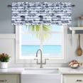 thumbnail image 4 of Summer Island Window Valance for Kitchen, Ocean Lighthouse Tropical Plants Blue Stripes Rod Pocket Short Curtain for Small Windows, Light Filtering Decorative Valance, 42 x 12 Inch, 4 of 9