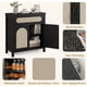 thumbnail image 2 of U7 sideboard001 30-pulgada sideboard gabinete, mdf & pb, 2 doors 1 cajón, hollow design, negra wood grain, 2 of 6