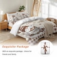thumbnail image 7 of Vintage Funny Gnome Bedding Duvet Cover Set Twin Size 4 Pieces Coffee Time Brown Plaid Farmhouse Bedding Set with Zipper Closure, 1 Comforter Cover 68x86 Inches 1 Flat Sheet & 2 Pillow Cases, 7 of 7