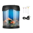 thumbnail image 3 of Fyearfly Artificial Mini Aquarium Fish Tank, USB Aquarium Light Desk Mini Fish Tank Mood LED Lighting Color Changing Night Lamp for Home Desktop Bedroom Background Decoration, 3 of 7