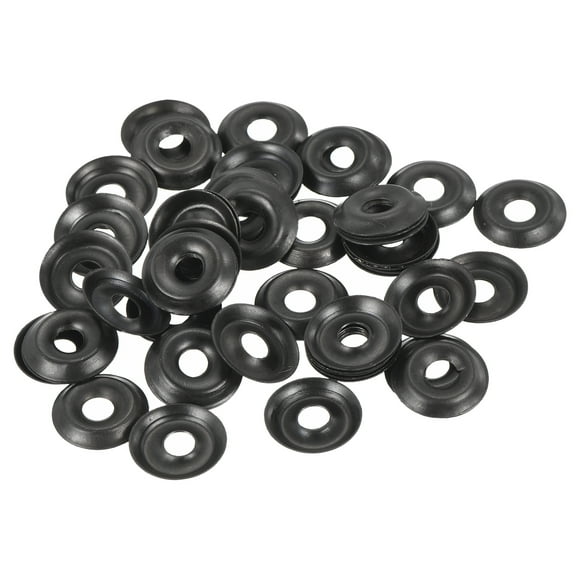 60Pack Cup Washer Countersunk, Iron Black Countersunk Finish Washers for M4 Screws(M4 ID x 14mm OD x 2mm Thick)
