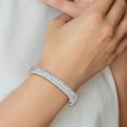 thumbnail image 2 of 925 Sterling Silver Cubic Zirconia CZ Hinged Bangle Bracelet, 2 of 4