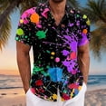 thumbnail image 2 of Summer Retro Floral Print Short Sleeve Button Down Shirt Casual Beach Top for Outfits Multicolour XL, 2 of 4