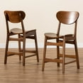 thumbnail image 4 of Baxton Studio Katya Brown Finished Wood 2-Piece Counter Stool Set, 4 of 17