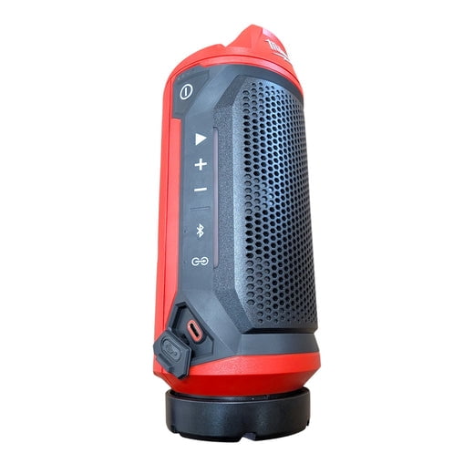 Milwaukee M12 Bluetooth Jobsite Speaker with PACKOUT Compatibility (2955-20) – Bluetooth 5.3, 200 ft Range, Audio Link, USB-C Charging, Tool Only