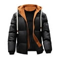 thumbnail image 1 of WRKEKC Men's Slim Fit Hooded Jacket with Adjustable Drawstring and Decorative Stitching, Urban Utility Coat for Modern Commute Black L, 1 of 8