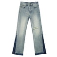 thumbnail image 4 of WILLBEST Womens Pants Patchwork Mid Rise Denim Jeans with A Unique High Street Hop for Women Oants, 4 of 6