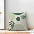 thumbnail image 3 of Boho Summer Outdoor Pillow Covers 18 x 18 Inch, Sage Green Leaf Decor Throw Pillows for Couch Bed, Modern Abstract Plant Indoor Farmhouse Decorative Pillowcase Linen Cushion Cover Set of 2, 3 of 6