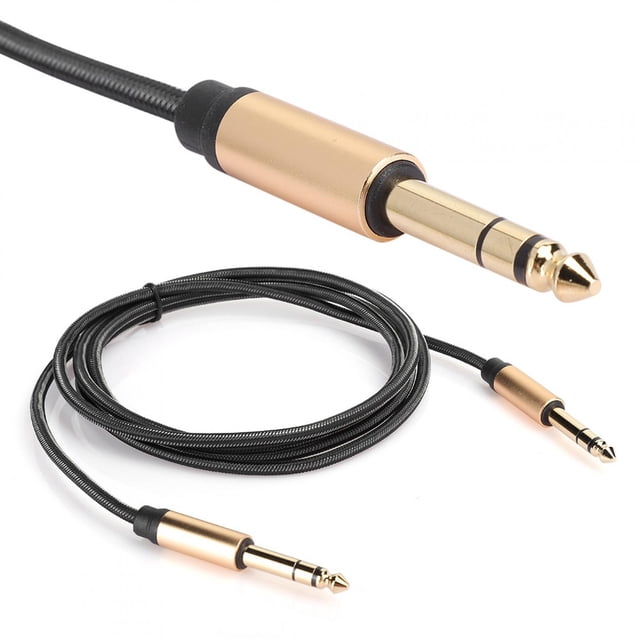 Línea De Audio Portátil Negro De 6,5 Mm Macho A Macho, Cable De Audio Macho A Macho Trenzado Plug And Play, Para Mezclador Para Micrófono