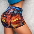 thumbnail image 4 of Fotbe Magical Stained Glass Castle Shorts Sin Costuras – Shorts Deportivos de Cintura Alta para Mujer, Elásticos para Gimnasio, Yoga, Running o Ciclismo-Large, 4 of 8