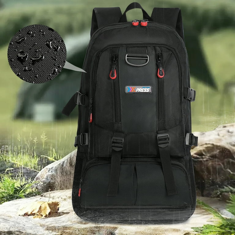 backpack for work and hiking Travel Backpack Multi-Pocket Outdoor Hiking Backpack Work Daypack for Men  Women, Black, A12