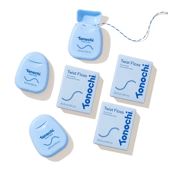 Hilo dental Tonochi Twist Deep Clean, 3 unidades, menta y xilitol