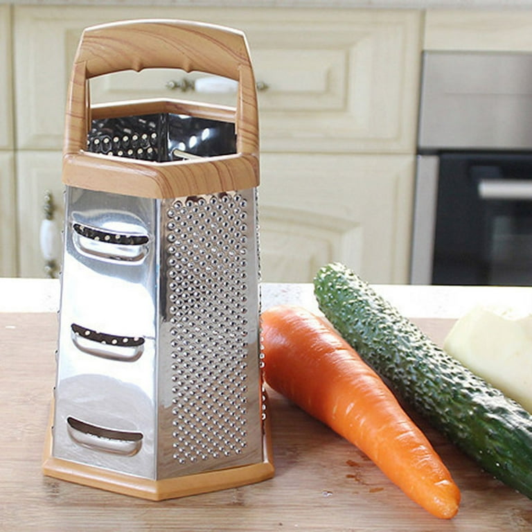 Professional Box Grater,Nonstick Coating Stainless Steel with 6 Sides -  Vegetable Chopper, Kitchen Cutter, Shredder for Cheese & Vegetables (6-in-1)