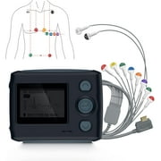 8 Channel 12-Lead EKG Machine, 24-Hour Holter Heart Monitor for Continuous ECG Tracking,CE Certificated,TH12