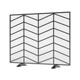 thumbnail image 2 of Fire Beauty Single Panel Handcrafted Wrought Iron Mesh Chevron Fireplace Screen, Fire Spark Guard for Living Room, Bedroom Decor(, 2 of 9