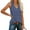 #236-Navy, variant on Women's V-Neck Sleeveless Top, Loose Fit Relaxed Striped with Side Slit, Fashionable Tunic for Daily Wear and Casual Outings