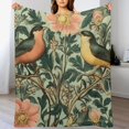 WHKANG William Morris Throw Blanket, Vintage Old Art Rustic Green