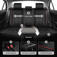 thumbnail image 3 of HQBQBUG Leather Seat Covers for Honda Civic 2003-2025 2026 2026,Premium Waterproof 5-Seater Seat Cover Full Set Universal Airbags Compatible Car Seat Protector(5 Seats,Black&Red), 3 of 10