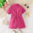 thumbnail image 3 of Conjunto de 3 piezas de boina con pantalones cortos de manga larga y tiras para niños, pantalones cortos con cuentas y flores grandes, top de poliéster para niña, 3 of 5