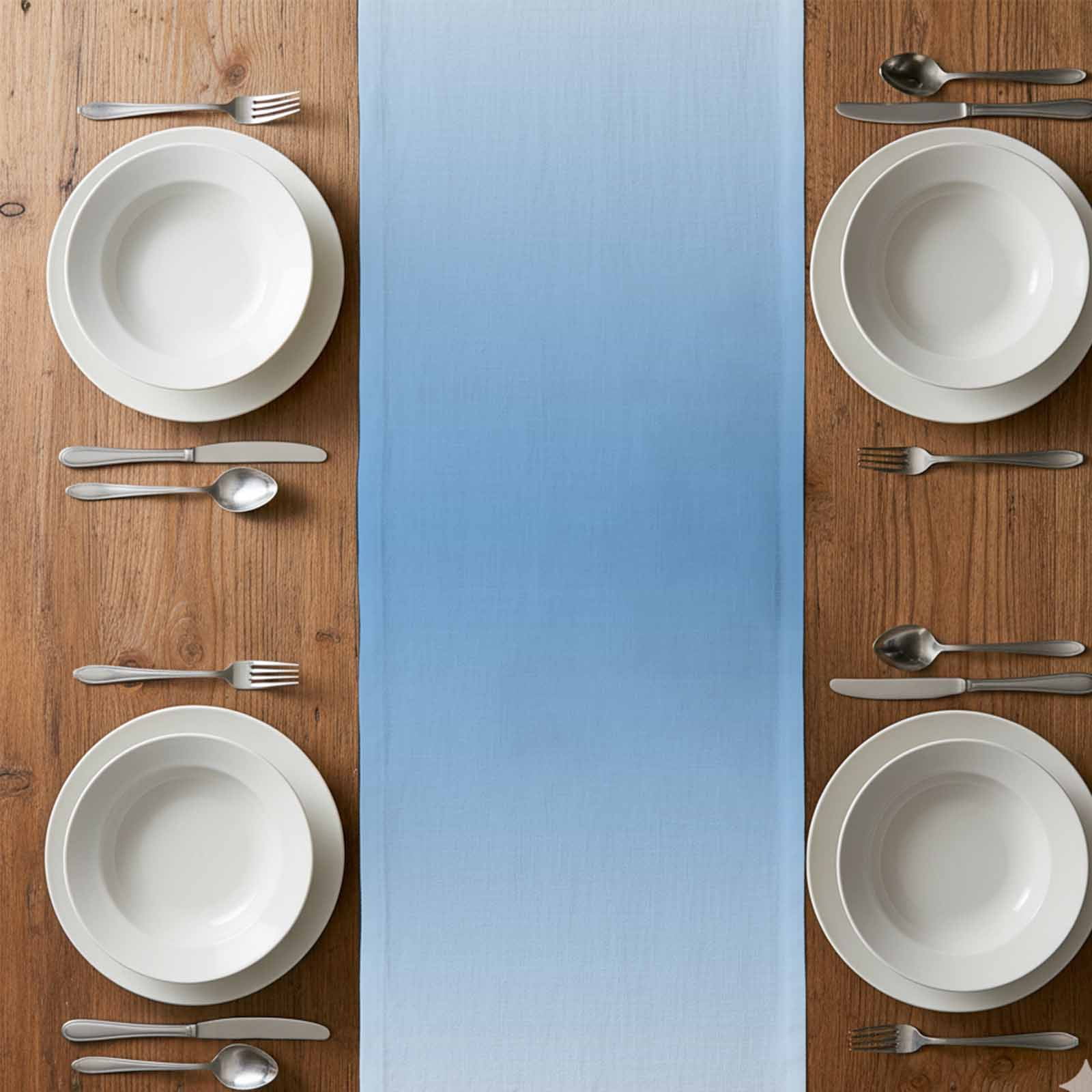 Butterfly Table Runner 13 x 90 Inch, Abstract Blue Gold Animal Blue White Gradient Washable Cotton Linen Dining Table Runner Tabletop Decorations for Restaurant Home Kitchen Party