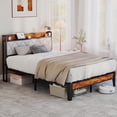 thumbnail image 5 of Full Size Bed Frame, Metal Bed with Headboard, 800LBS Heavy Duty Mattress Foundation with Steel Slats Support, No Box Spring Needed, Noise Free, 5 of 7