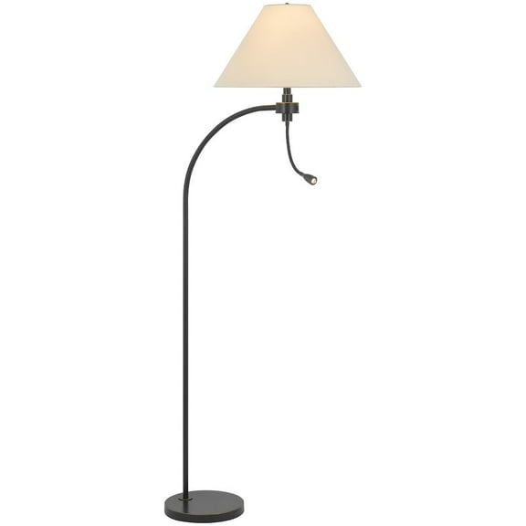 Cal Lighting 100W 3 way Ashland mini arc metal floor lamp with gooseneck 2W led reading light