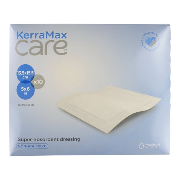 KerraMax Care 5"x6" Super Absorbent Wound Dressing (PRD500-100) – Absorbs Exudate and Isolates it, Preventing Leaks or Drips for Improved Patient Co